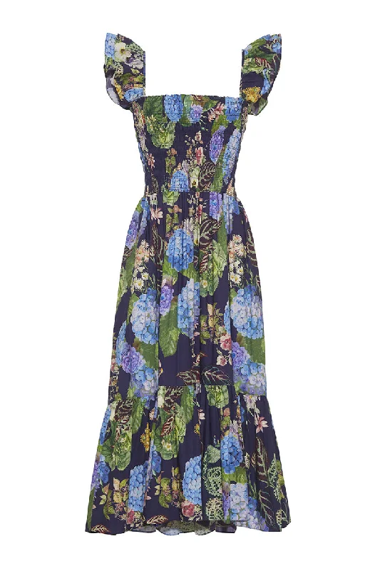 ladies-floral-dress-berry-bloom-Ruby Dress | Avery Floral Evening Blue