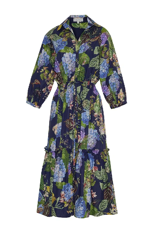 ladies-floral-dress-fuchsia-fable-Hutton Dress | Avery Floral Evening Blue