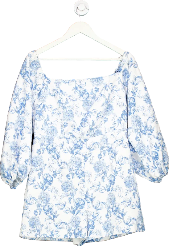 ladies-floral-dress-polka-petal-River Island Blue Floral Dress UK 12