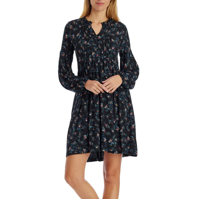 ladies-mini-dress-backless-buzz-FATFACE Women's Nieve Nordic Floral Print Long Sleeve Tired Mini Dress