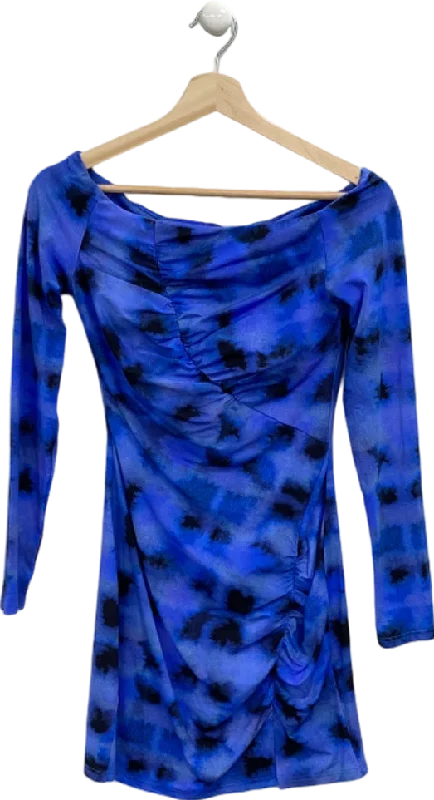 ladies-mini-dress-satin-snap-Suboo Blue Tie-Dye Long Sleeve Mini Dress UK S