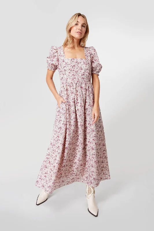 ladies-floral-dress-sunset-sweep-Pink Floral Isla Maxi Dress