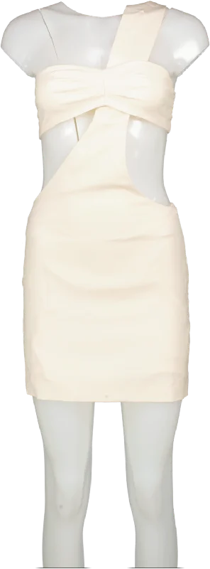 ladies-mini-dress-backless-buzz-Zeynap Arcay Cream Bustier Wool Mini Dress UK S