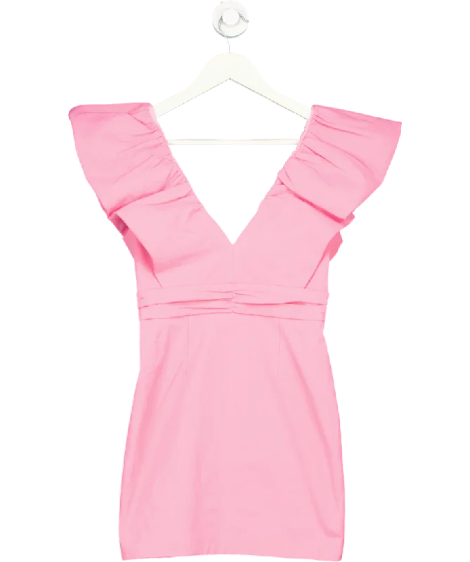 ladies-mini-dress-travel-twirl-Elle Zeitoune Pink Destiny Fitted Mini Dress UK 6