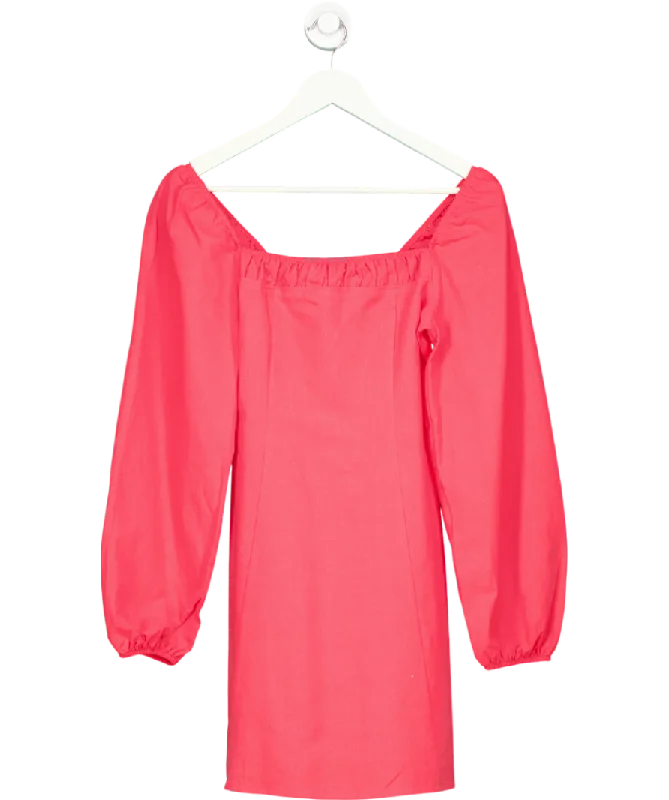 ladies-mini-dress-coral-cute-Free People Pink Forget Me Not Mini Dress UK XS