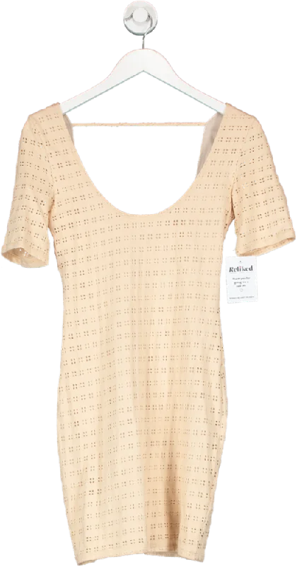 ladies-mini-dress-plus-size-pop-Lovers and Friends Beige Backless Mini Dress UK S