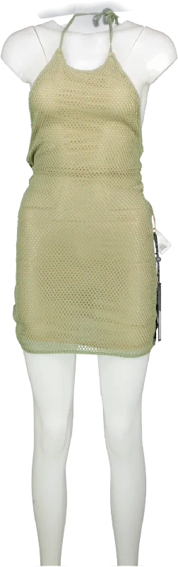 ladies-mini-dress-soft-sleek-White Fox Green No Compromise Mini Dress UK XS