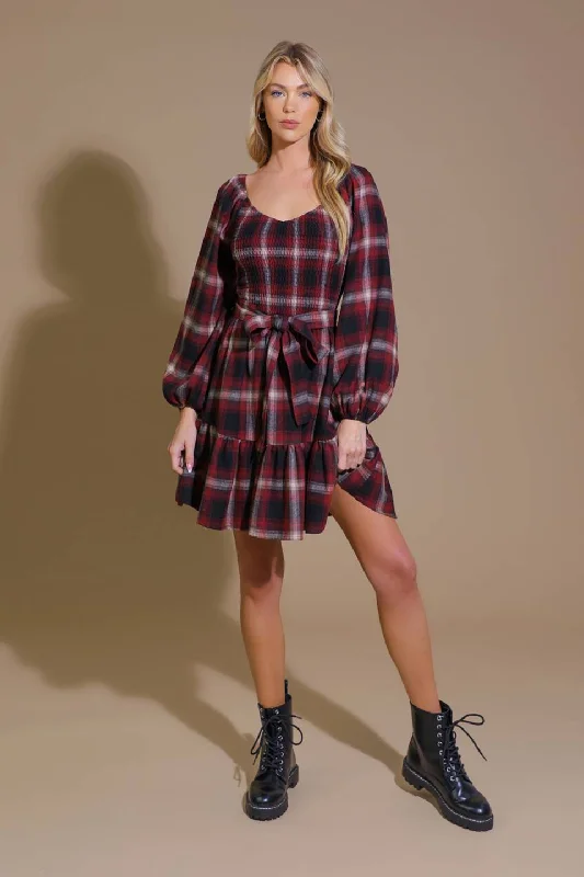 ladies-mini-dress-sleeveless-sass-BE WITH YOU WOVEN PLAID MINI DRESS