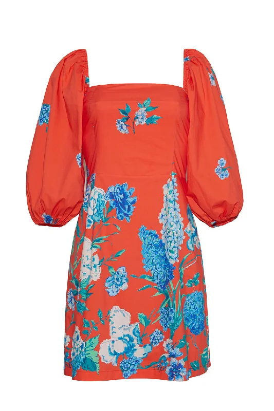 ladies-floral-dress-teal-tide-Montauk Dress | Cherry Floral Border