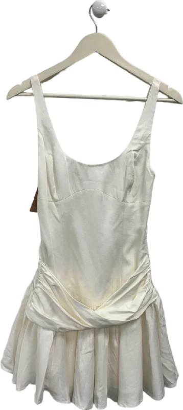 ladies-mini-dress-backless-buzz-Meshki White Alvara Cotton Puffy Mini Dress UK S