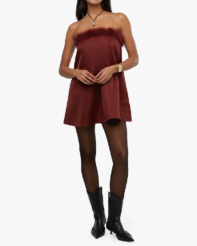 ladies-mini-dress-feminine-flair-Strapless Mini Dress