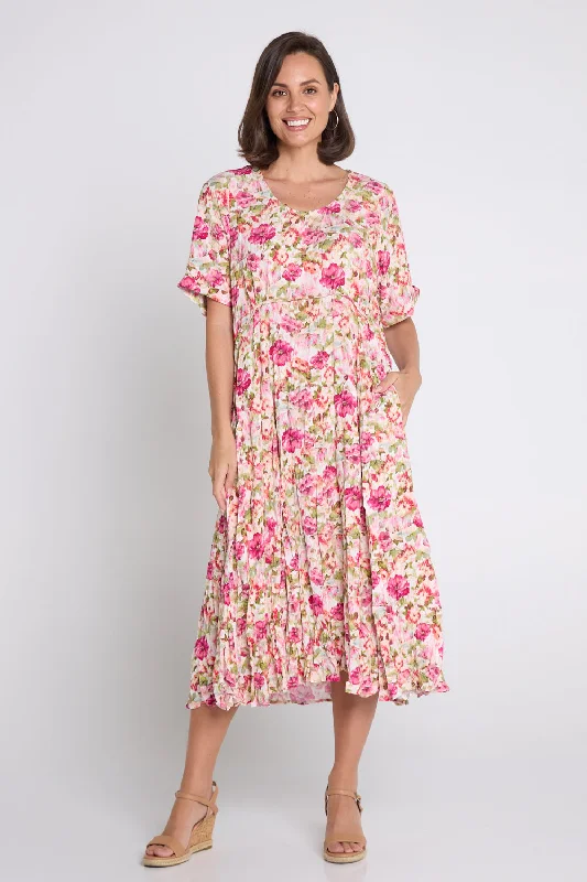 ladies-floral-dress-amber-awe-Waterhouse Dress - Pink Floral