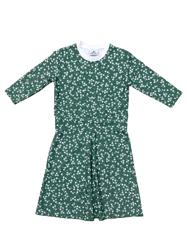 ladies-floral-dress-subtle-sunset-Kids Green Floral Swim Dress