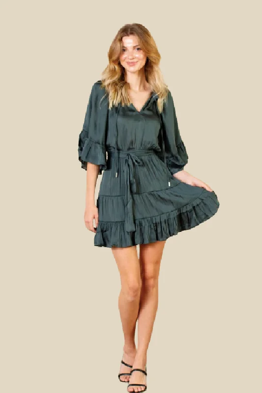 ladies-mini-dress-puff-sleeve-pop-Anya Tiered Mini