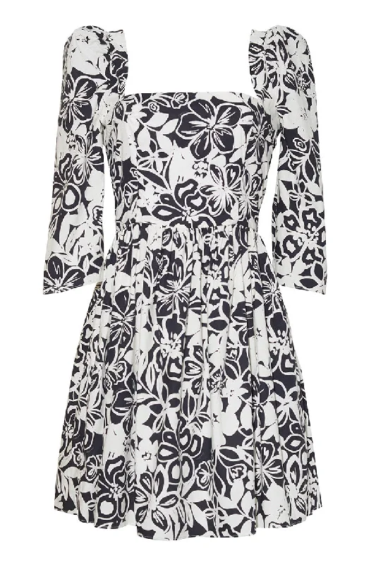 ladies-floral-dress-orchid-opal-Hart Dress | Bold Floral Black