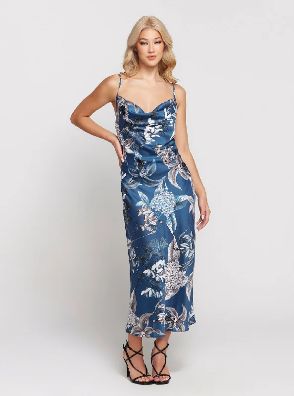 ladies-floral-dress-wedding-wisp-Blue Floral Print Akilina Maxi Dress