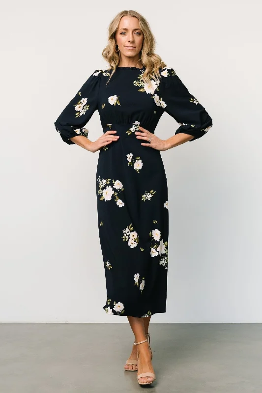 ladies-floral-dress-formal-flower-Karalie Maxi Dress | Navy Floral